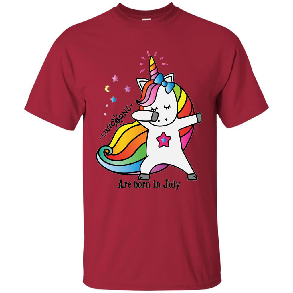 Unicorn Birthday T-shirt Unicorns Are Born In July Cardinal