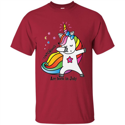 Unicorn Birthday T-shirt Unicorns Are Born In July Cardinal