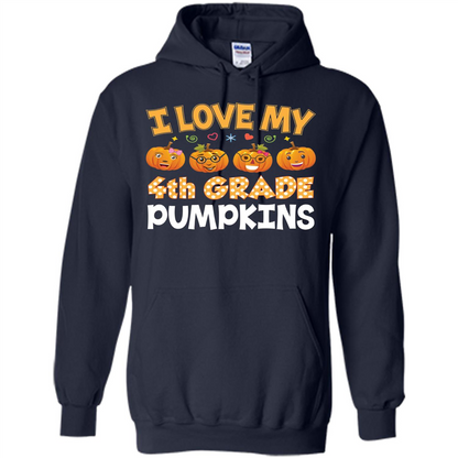 I Love my 4th Graders Pumpkins T-Shirt Fourth Grade Teacher Navy