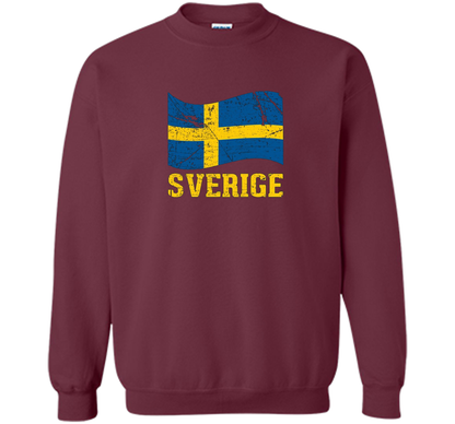 Swedish Flag, Sverige Souvenir Vintage T-Shirt t-shirt Maroon