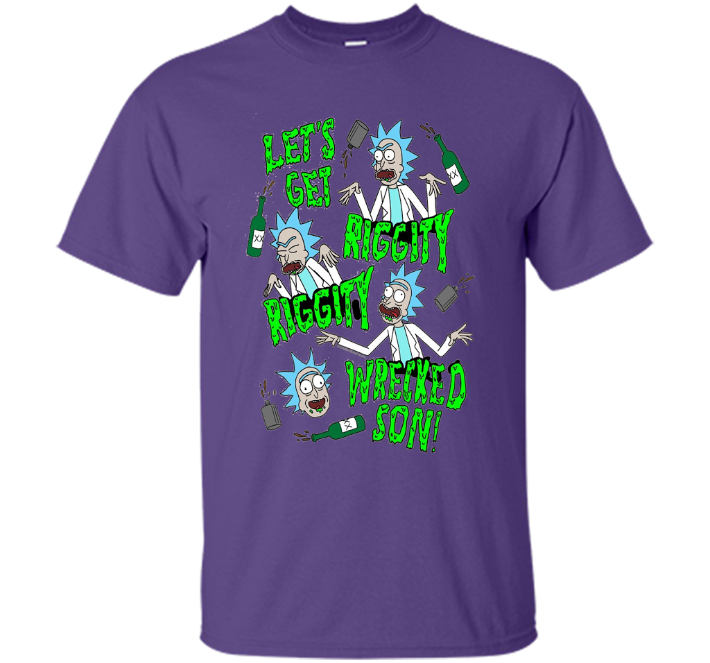 Rick &amp; Morty Riggity Riggity Wrecked shirt Purple