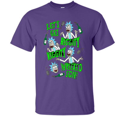 Rick &amp; Morty Riggity Riggity Wrecked shirt Purple