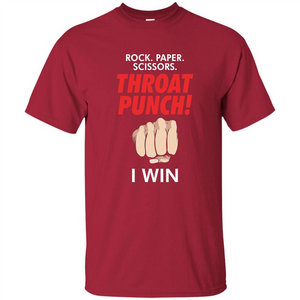 Rock Paper Scissors Throat Punch Funny I Win T-shirt