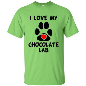 I Love My Chocolate Lab Paw T-shirt Heart Dog Owner T-Shirt