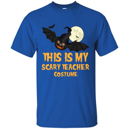 Funny Halloween Teacher T-shirt This is My Scary Teacher Costume Royal