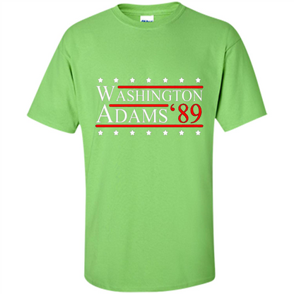 Washington Adams 1789 July 4th T-shirt Lime