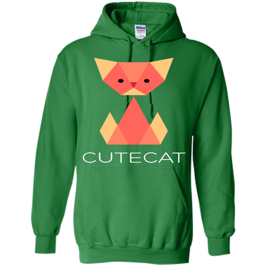 Love Cat T-Shirt Origami Cat Irish Green