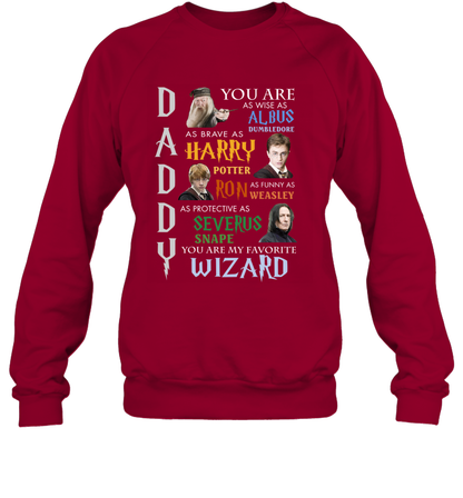 Daddy - You Are My Favorite Wizard Harry Potter Sweatshirt Sweatshirt Cardinal Red