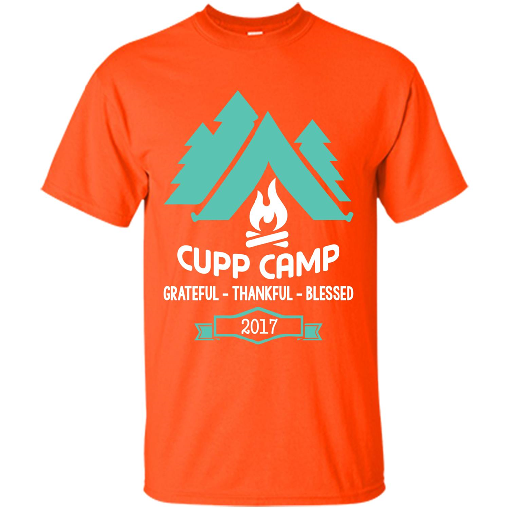 Camping T-shirt Cupp Camp Grateful - Thankful - Blessed 2017 Orange