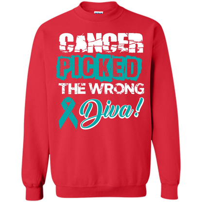 Cancer Awareness T-shirt Cancer Picked The Wrong Diva T-shirt Red