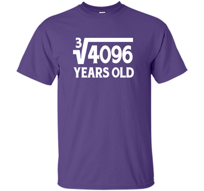 Funny Math Geek 16th Birthday Cube Root T-Shirt 16 Year Old shirt Purple