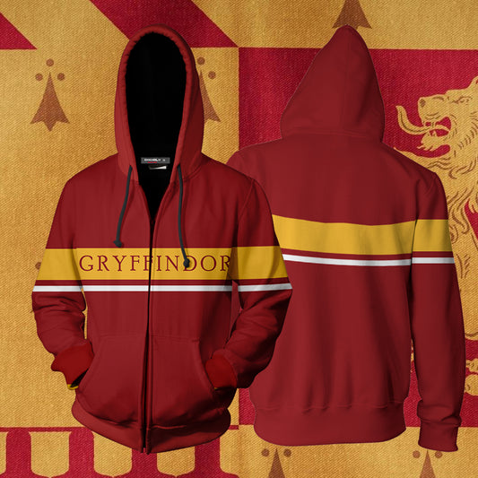 Hogwarts House Gryffindor Harry Potter Zip Up Hoodie 4XL