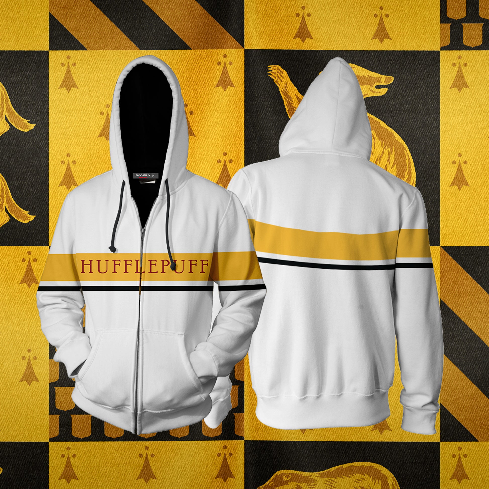 Hogwarts House Hufflepuff Harry Potter Zip Up Hoodie 4XL