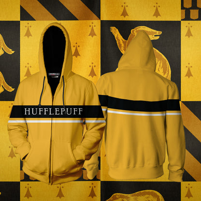 Hufflepuff Harry Potter Simple Style Zip Up Hoodie 4XL