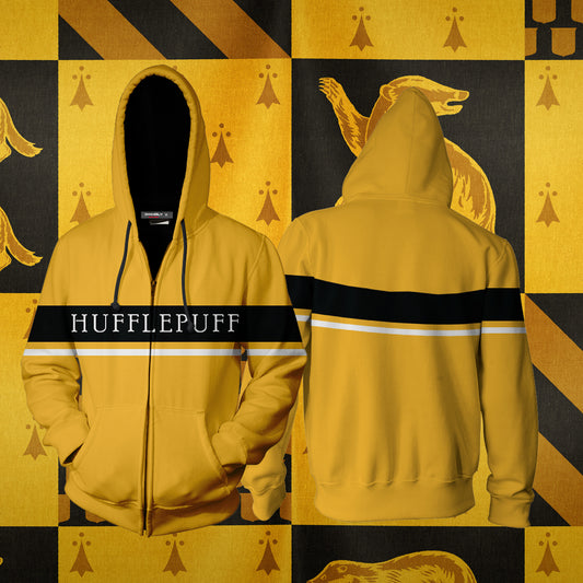 Hufflepuff Harry Potter Simple Style Zip Up Hoodie