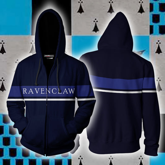 Hogwarts House Ravenclaw Harry Potter Zip Up Hoodie 4XL