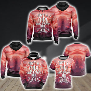 Just A Girl Who Loves Her Daddy Unisex 3D Zip Up Hoodie