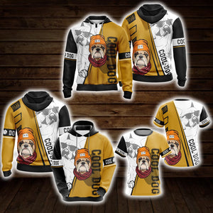 Hipster Pug Dogs Unisex Zip Up Hoodie