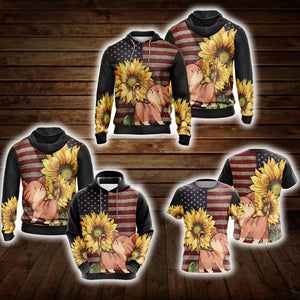 Cat Sunflower Unisex 3D Hoodie