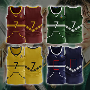 Harry Potter The Slytherin Quidditch Team (Customized Number) 3D Tank Top