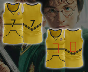 Harry Potter The Hufflepuff Quidditch Team (Customized Number) 3D Tank Top