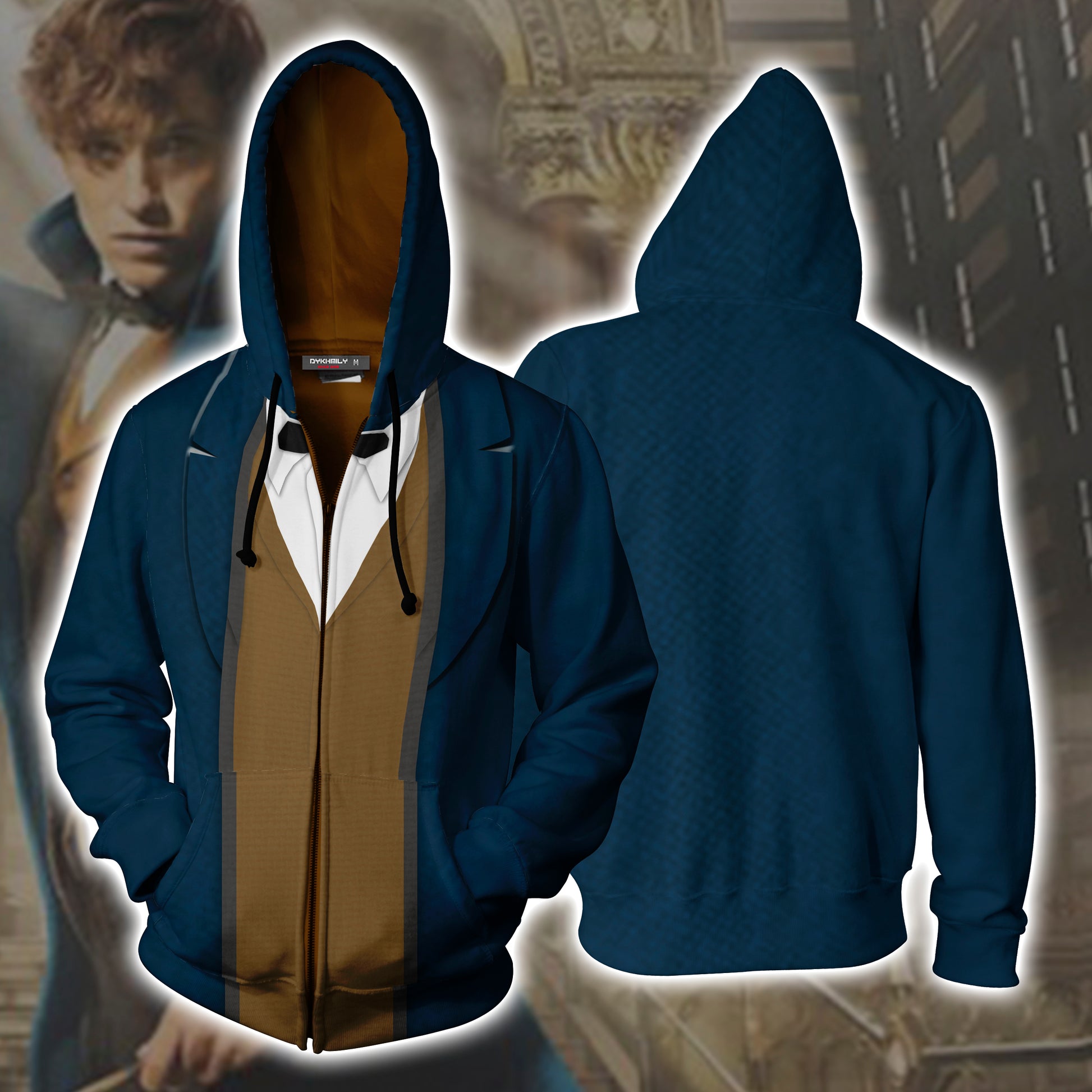 Newt Scamander Fantastic Beast Harry Potter Fan Zip Up Hoodie 4XL