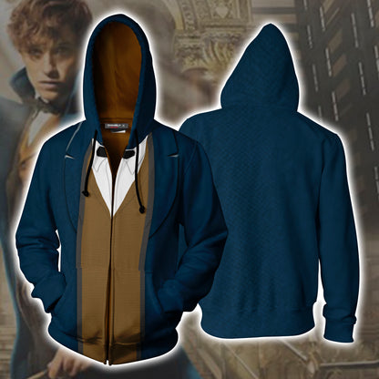 Newt Scamander Fantastic Beast Harry Potter Fan Zip Up Hoodie 4XL