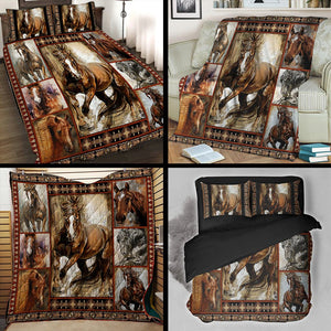 Horse Lovers 3D Quilt Bed Set