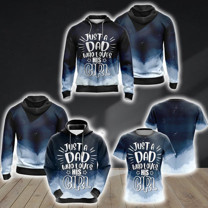 Just A Dad Who Loves His Girl Unisex 3D Zip Up Hoodie