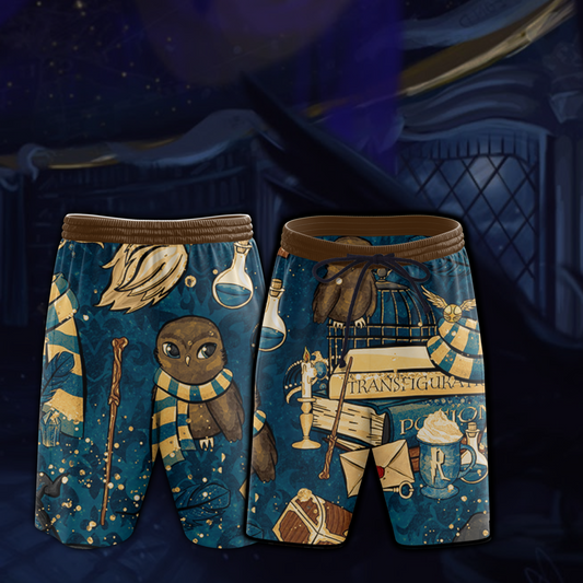 Hogwarts Ravenclaw House Pattern Harry Potter Beach Short
