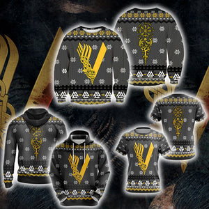 Vikings Knitting Style Unisex 3D Hoodie