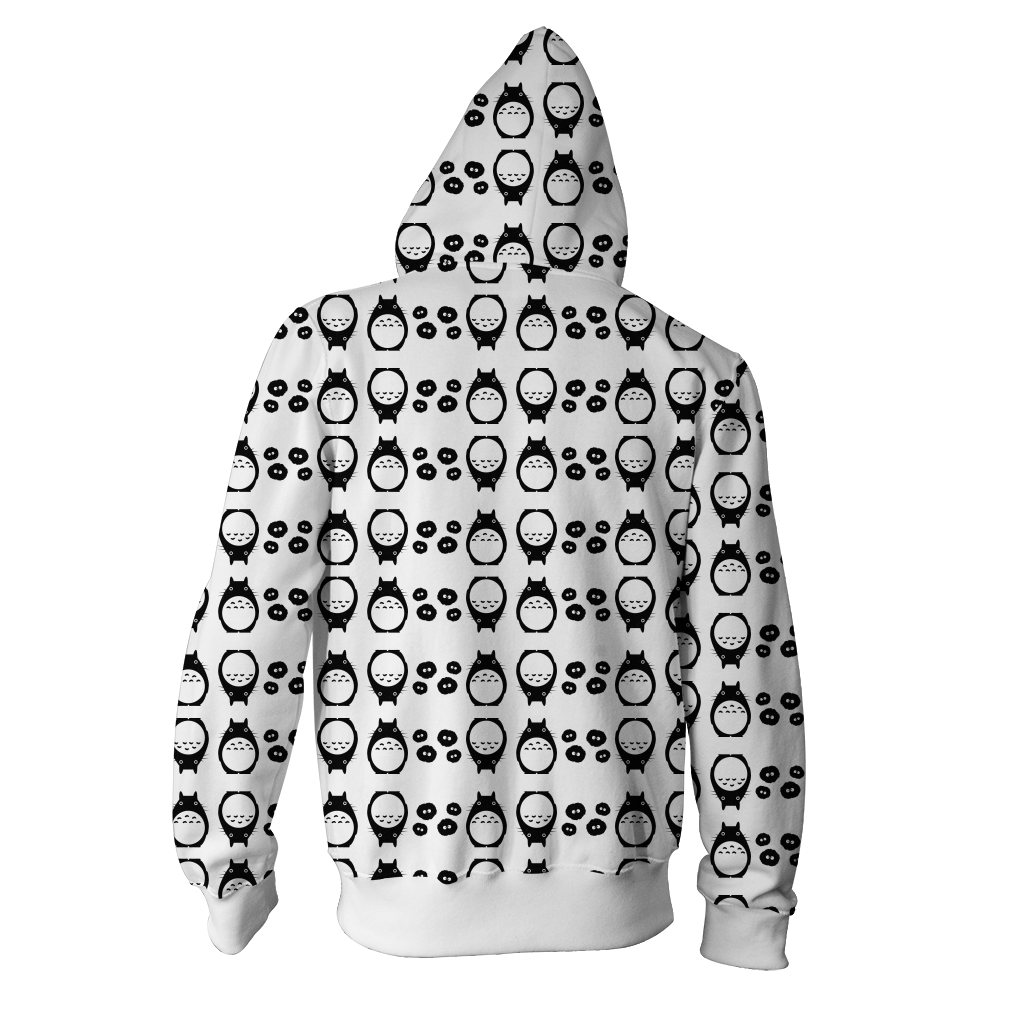 Ghibli Studio Spirited Away Characters Seamless New Look Zip Up Hoodie