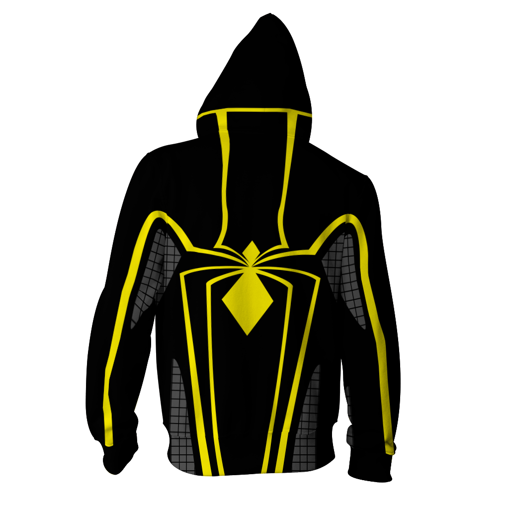 Golden Spiderman Suit Zip Up Hoodie Jacket