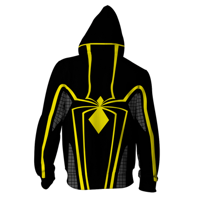 Golden Spiderman Suit Zip Up Hoodie Jacket
