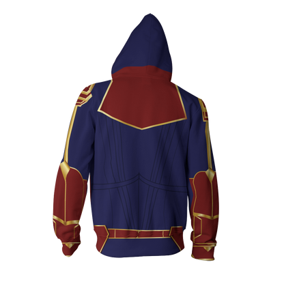 Captain Marvel Cosplay New Look Zip Up Hoodie Jacket