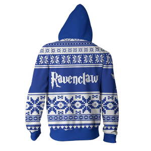 The Ravenclaw Eagle Harry Potter Ugly Christmas Zip Up Hoodie