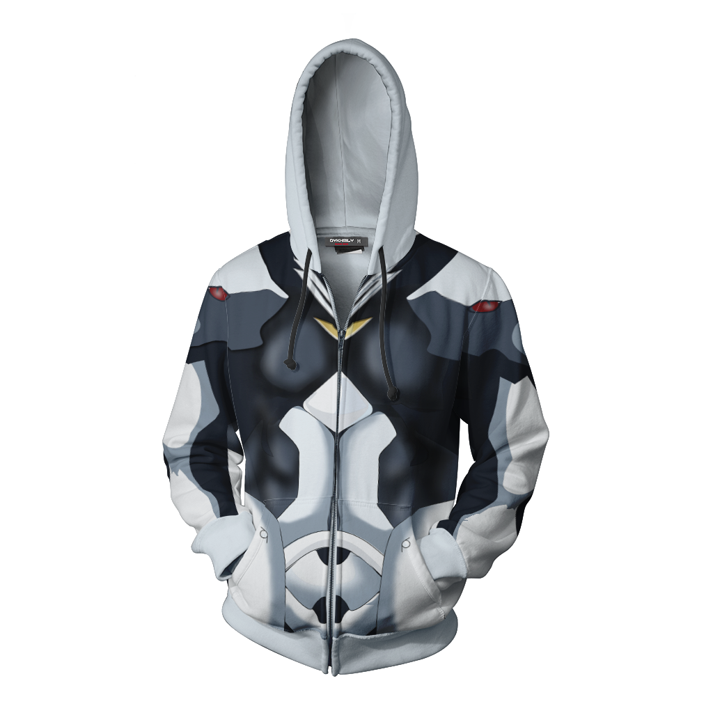 Hakumen Blazblue Cosplay Zip Up Hoodie Jacket