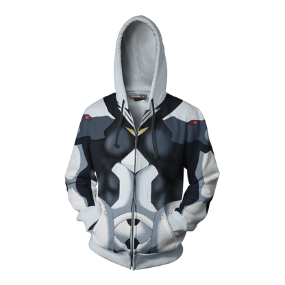 Hakumen Blazblue Cosplay Zip Up Hoodie Jacket