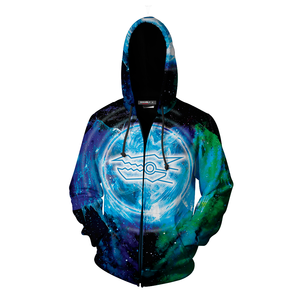 Yu-Gi-Oh! Stardust Dragon Head Signer Mark Zip Up Hoodie
