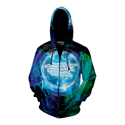 Yu-Gi-Oh! Stardust Dragon Head Signer Mark Zip Up Hoodie