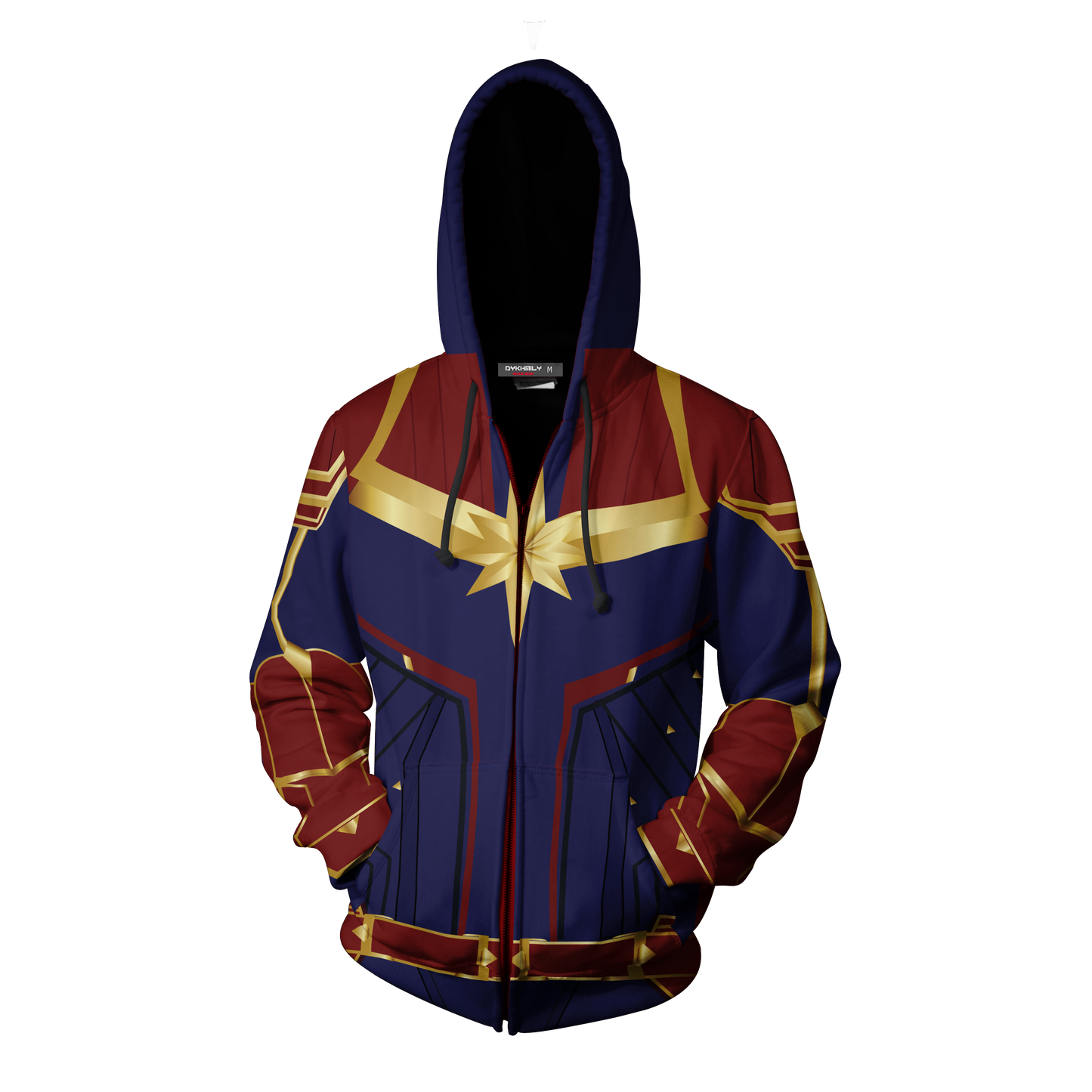 Captain Marvel Cosplay New Look Zip Up Hoodie Jacket