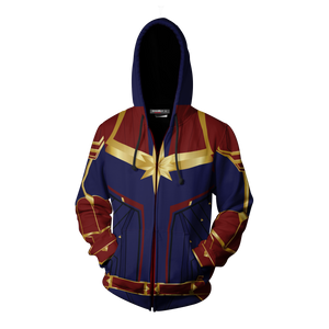 Captain Marvel Suit Zip Up Hoodie