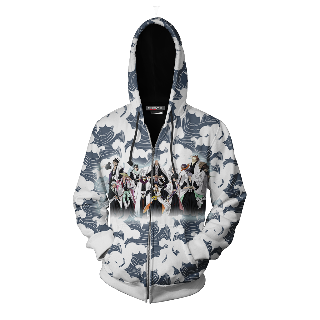 Bleach Shinigami Captains Of The Gotei 13 Zip Up Hoodie