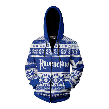 The Ravenclaw Eagle Harry Potter Ugly Christmas Zip Up Hoodie