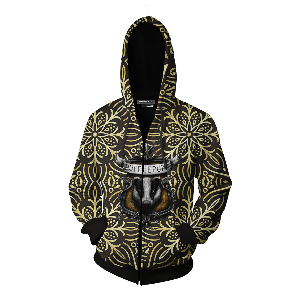 House Hufflepuff Just And Loyal Harry Potter Zip Up Hoodie