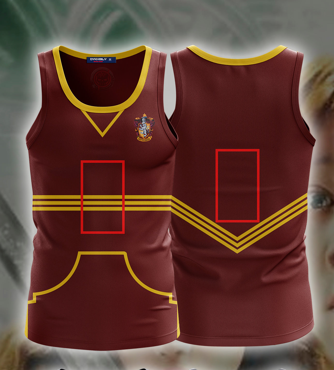 Harry Potter The Gryffindor Quidditch Team (Customized Number) 3D Tank Top