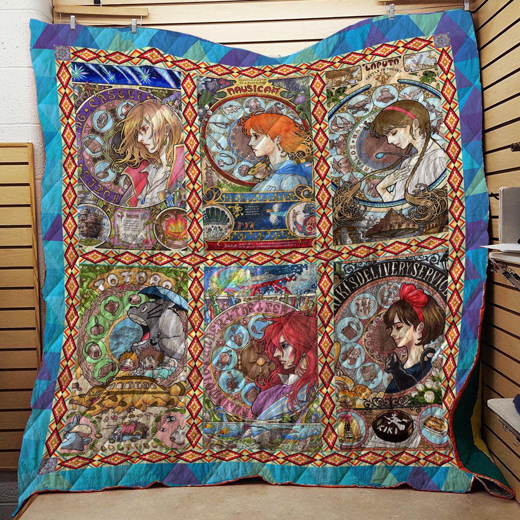Ghibli Films Art 3D Quilt Blanket Queen (203x228CM)