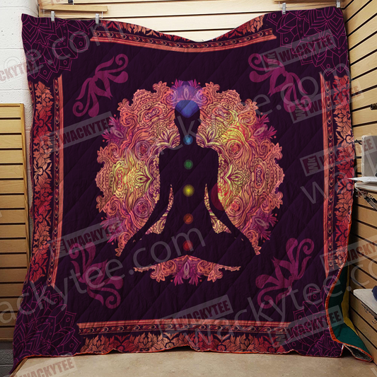 Yoga Chakra Healing 3D Quilt Blanket Queen (203x228CM)
