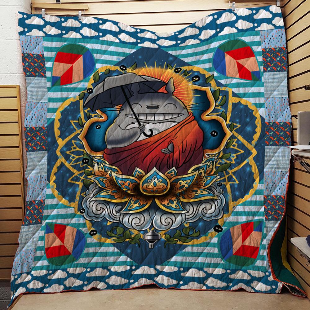 Studio Ghibli Buddha Totoro 3D Quilt Blanket Queen (203x228CM)