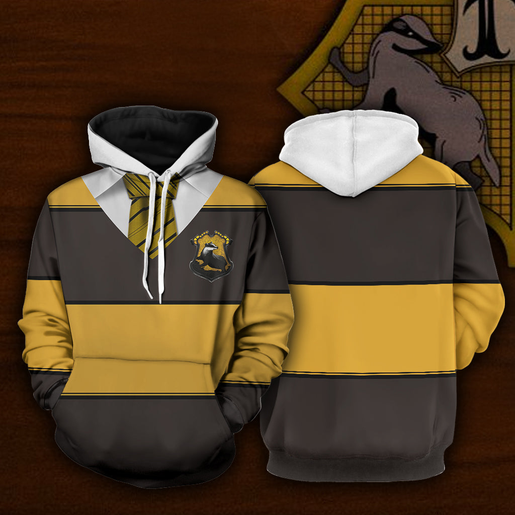 Striped Hufflepuff Harry Potter New 3D Hoodie